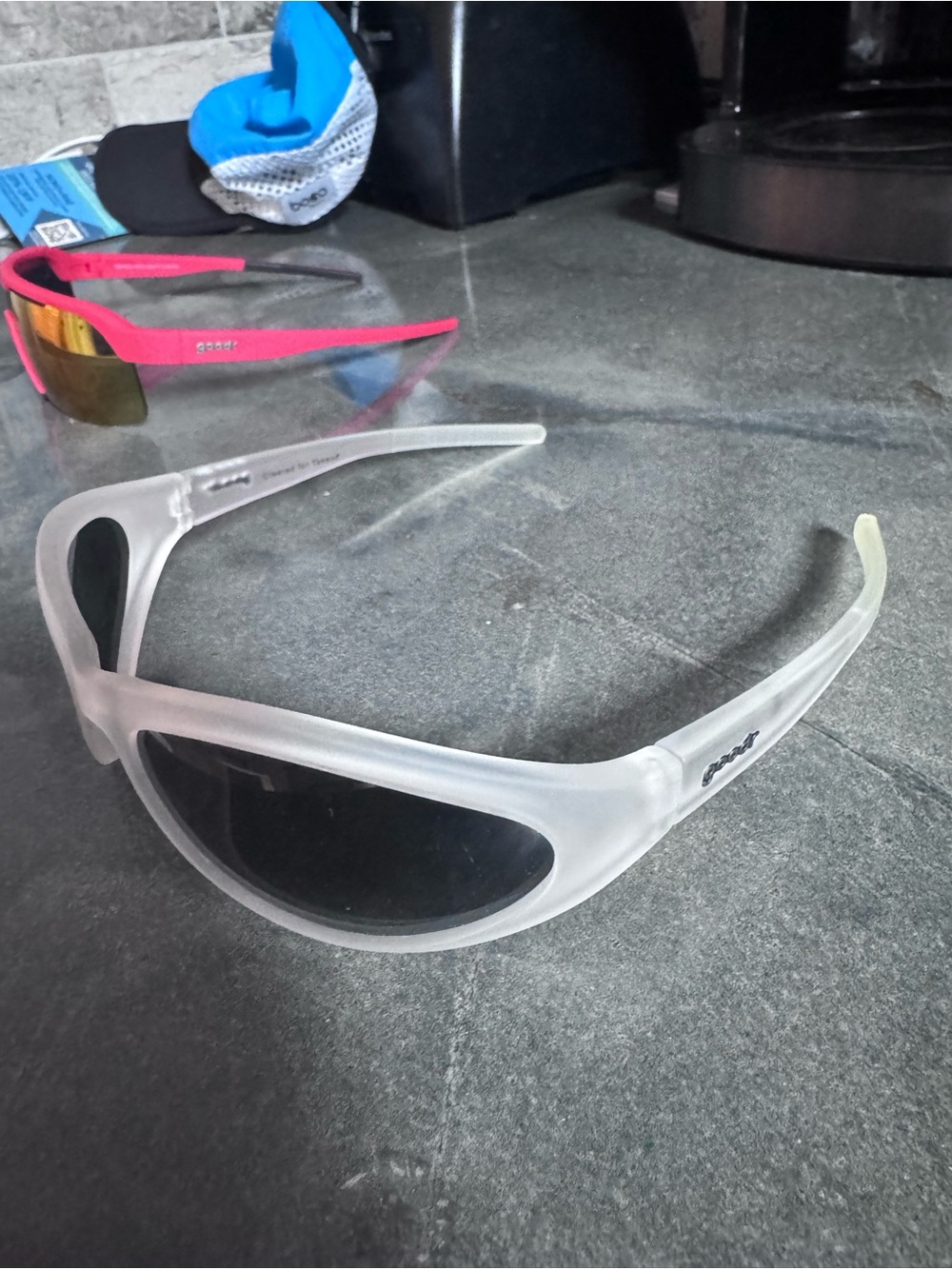 Polaroid Frosted White Women's Wrap Sunglasses